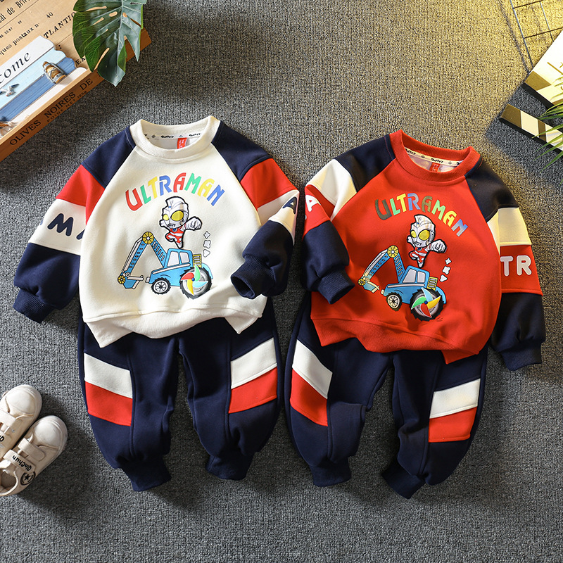 6100 Ultraman ropa traje de otoño para niños 2024 nueva ropa para niños primavera y otoño suéter para hombres guapo