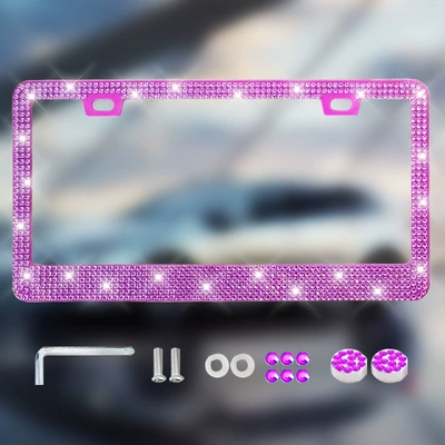 Diamond License Plate Frame Upper: License plate holder/license plate holder - single-piece-purple