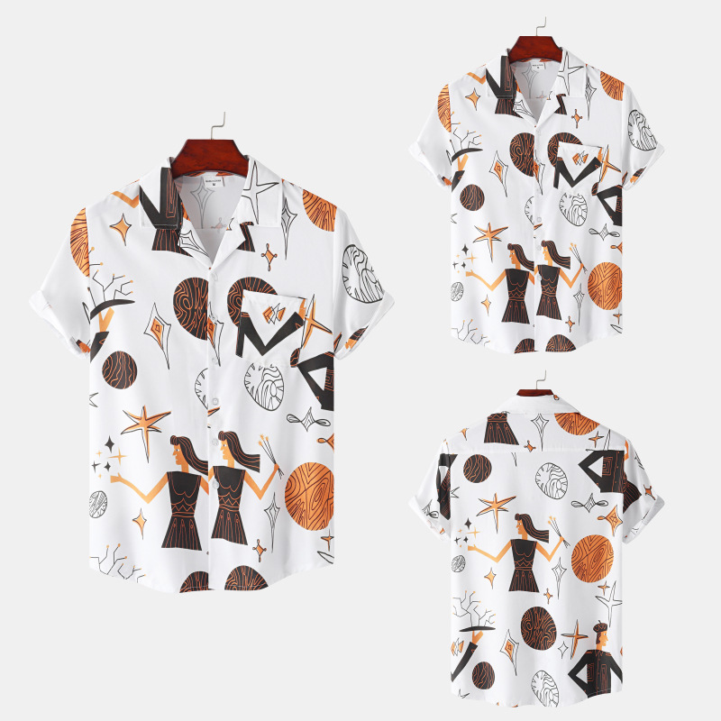 Hawaiian Shrimp Waves Shirt - Color A13