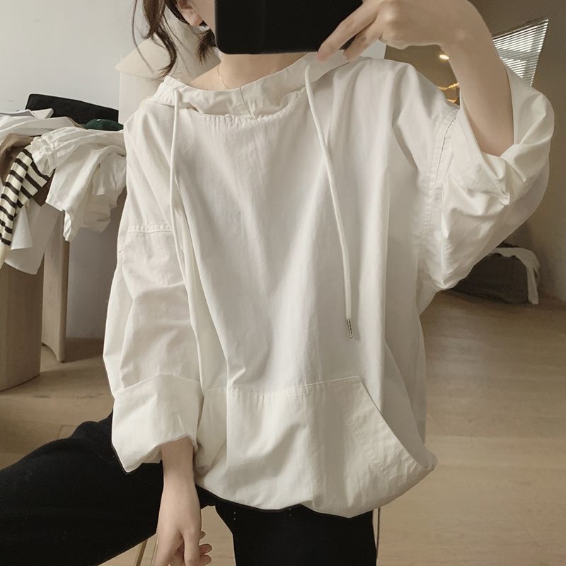 (2개) 통통녀 초대형 300KG 얇은 캐주얼 긴소매 스웨터 여성의 가을 느슨한 프랑스 후드 재킷 조수 2