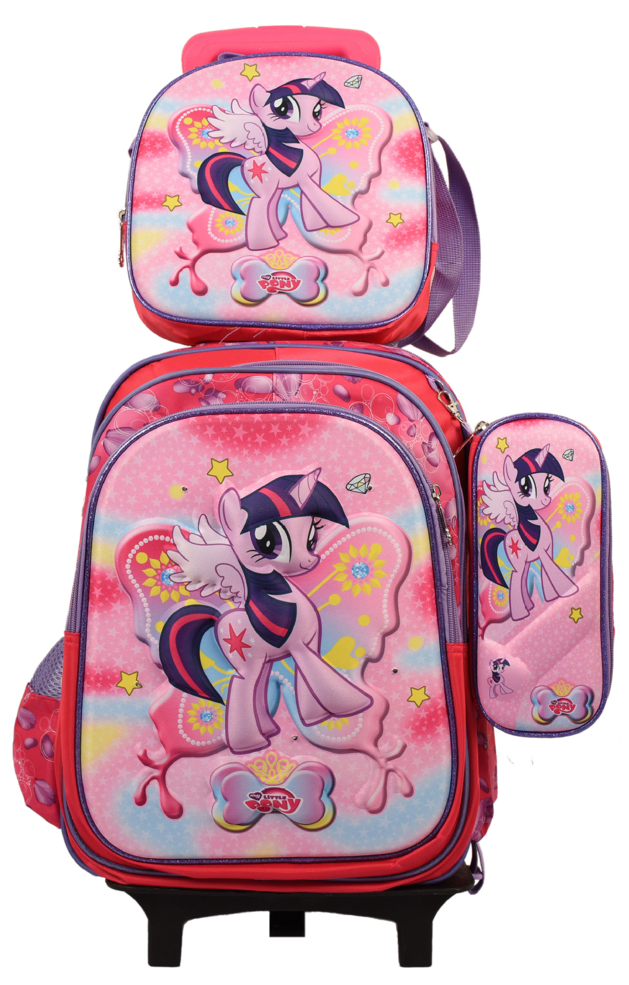 Mochila escolar fábrica 3D traje de tres piezas Shaodong escuela primaria al por mayor mochila de tres piezas de hombro de dibujos animados con protección de la columna