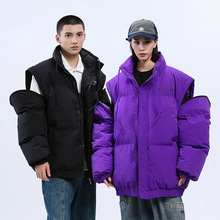 棉服男秋冬棉马甲棉衣男士外贸外套加厚立领开衫脱卸袖面包服棉袄