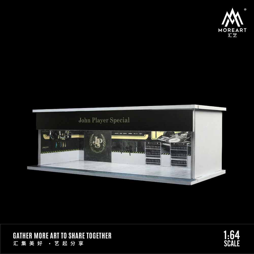 Escena 1:64 garaje de estacionamiento subterráneo modificado RV modelo de coche caja a prueba de polvo con montaje de luz LED