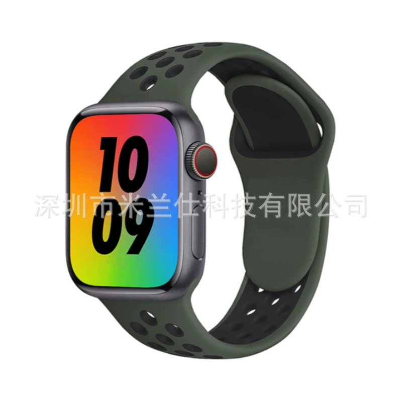 Двухцветный силиконовый браслет Nike S9 подходит для Apple iWatch6789se спортивный Ultra2