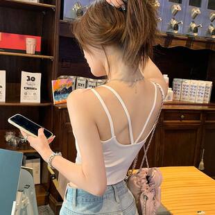 T-shirt, tank top, top with cups, short bra sleevless, internet celebrity, beautiful back
