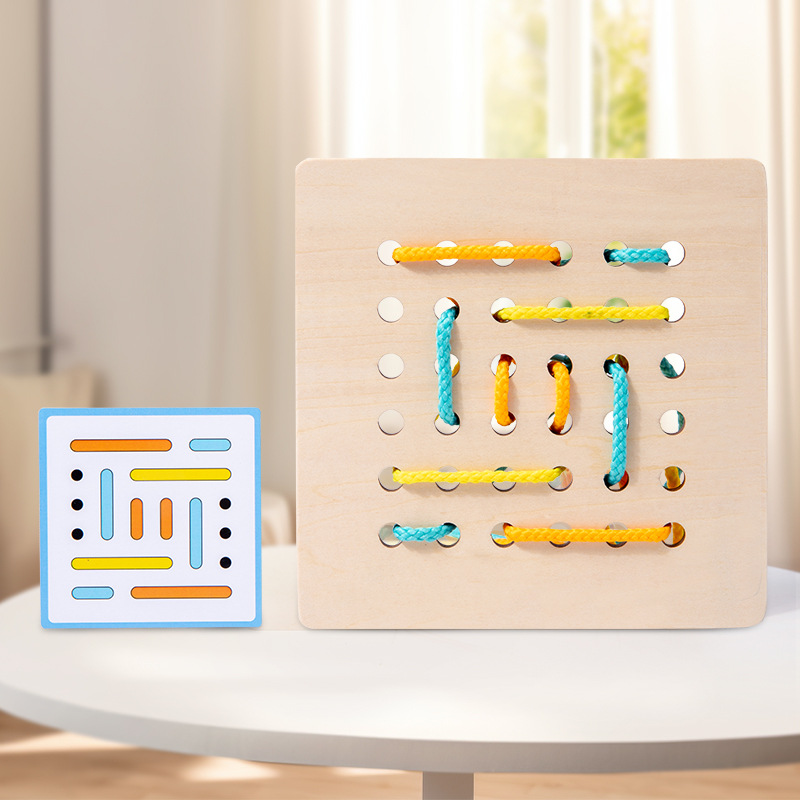 Tablero de enhebrado para niños juguetes educativos aprendizaje cordón pensamiento lógico entrenamiento de concentración material didáctico para niños Juego de mesa