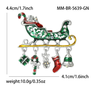 Oil-Drip Enamel Christmas Car Yaxa sancaqları - green-5639-gn