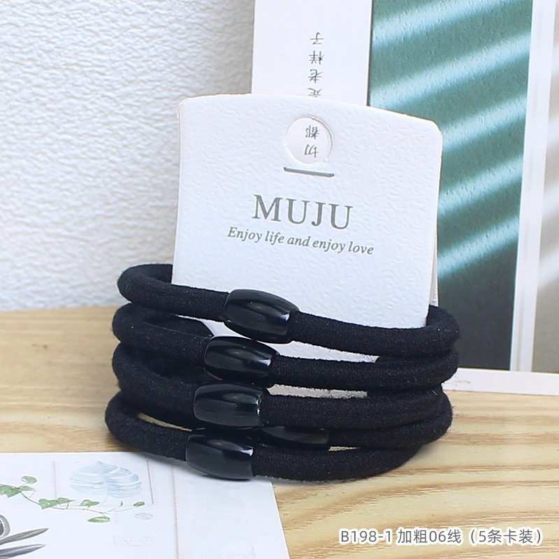 [Carga de tarjeta] sensación de alto nivel coreano de cabello de código de barras de moda de alta elasticidad de cabello anillo de cabello correa de cola de caballo