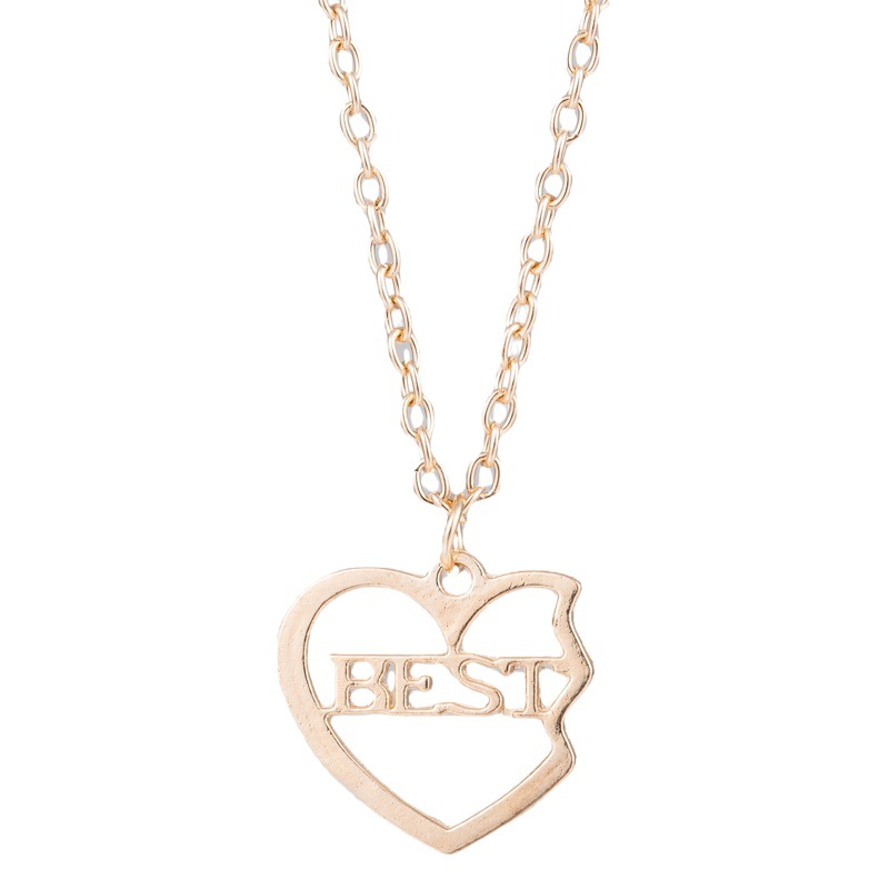 Joyas europeas y americanas MEJORES AMIGOS colgante cuadrado en forma de corazón colgante de novias collar en forma de corazón