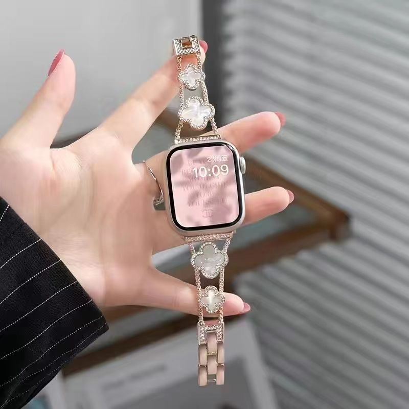 Apple iwatchS987654321世代の高度な気質の小さな香りのフリチラリア四つ葉のクローバーストラップに適しています。|undefined