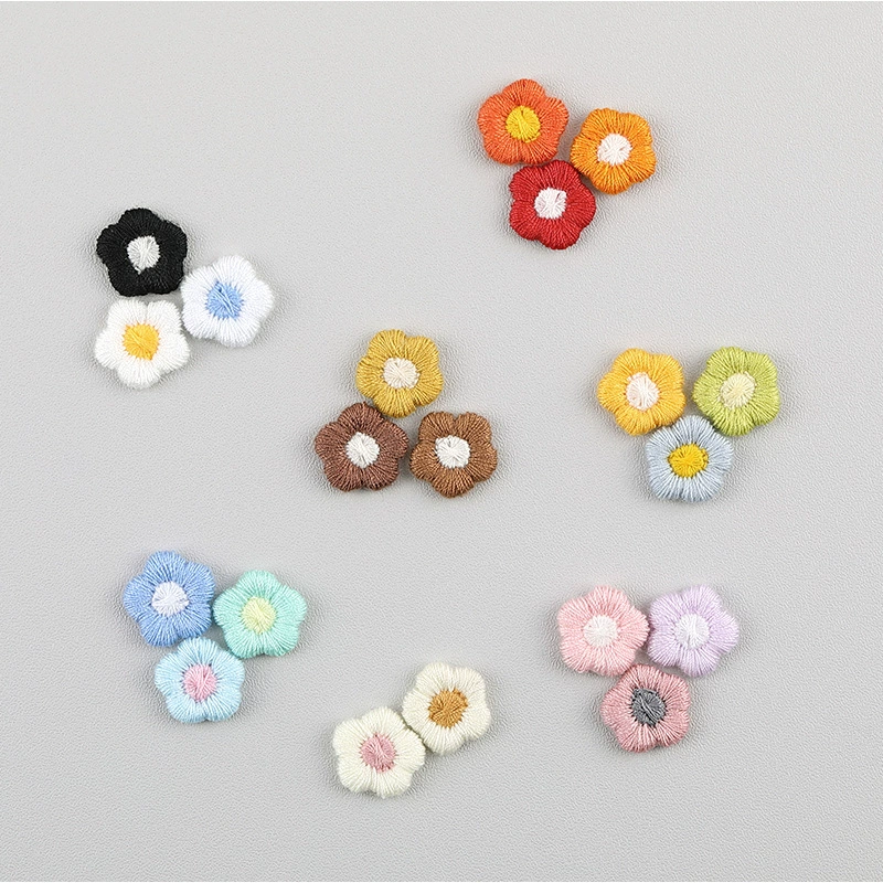 Мини маленькая цветочная вышивка ткань наклейка diy серьги аксессуары для волос материал детская шапка одежда обувь аксессуары 6