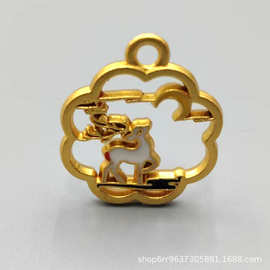 中国风国潮锦鲤梅花鹿diy韩版饰品配件合金挂件钥匙扣民族风