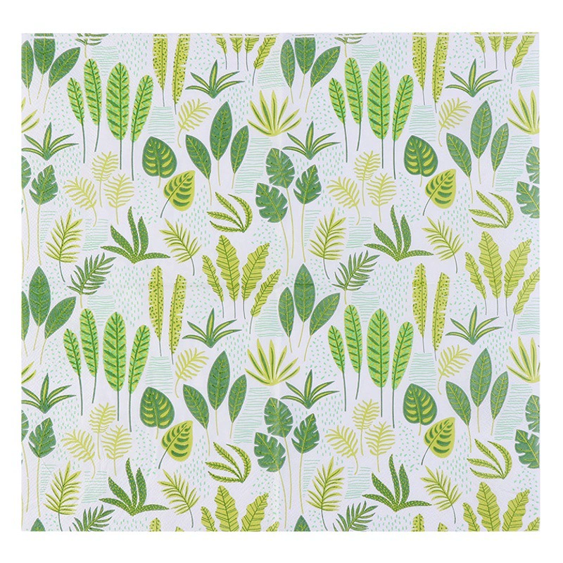 Прямые поставки с фабрики в наличии новые листья цветные печатные салфетки бумажное полотенце западный ресторан пекарня для салфеток для лица