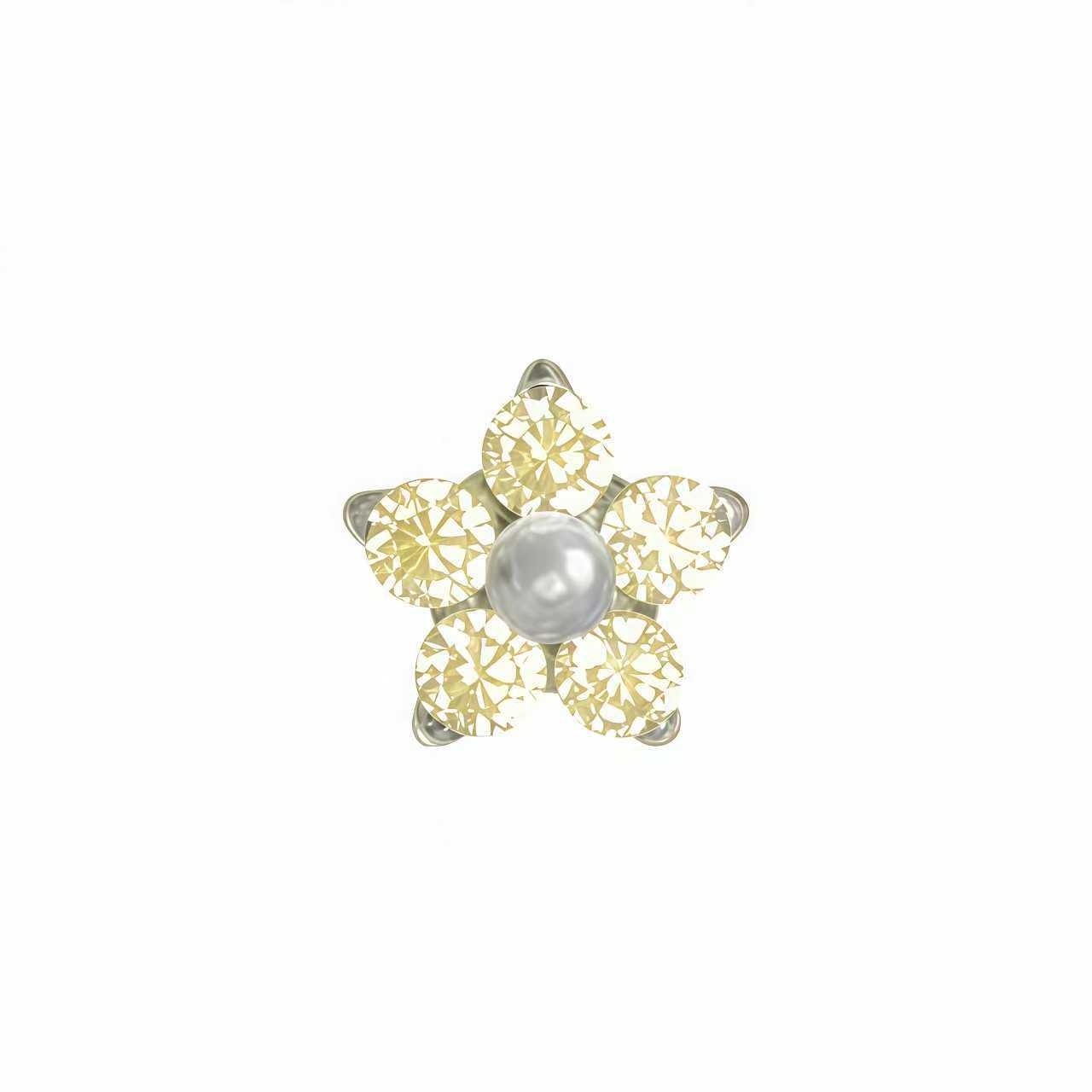 F136 Titanium Alloy Five-Petal Flower Super Flash Earrings Labret Stud Lip Piercing Replacement Head detail image 9