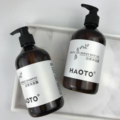 Hotel Guesthouse White Tea Scented Large Bottle Shampoo and Body Wash 500ml, Logo Printing Available on Purchase of 500 Bottles or More