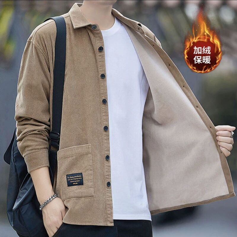 Men's Long-Sleeve Corduroy Shirt Jacket Spring and Autumn New Casual Pocket Loose Fleece Thickened Top Men's Long-Sleeve Corduroy Shirt Jacket Spring and Autumn New Casual Pocket Loose Fleece Thickened Top