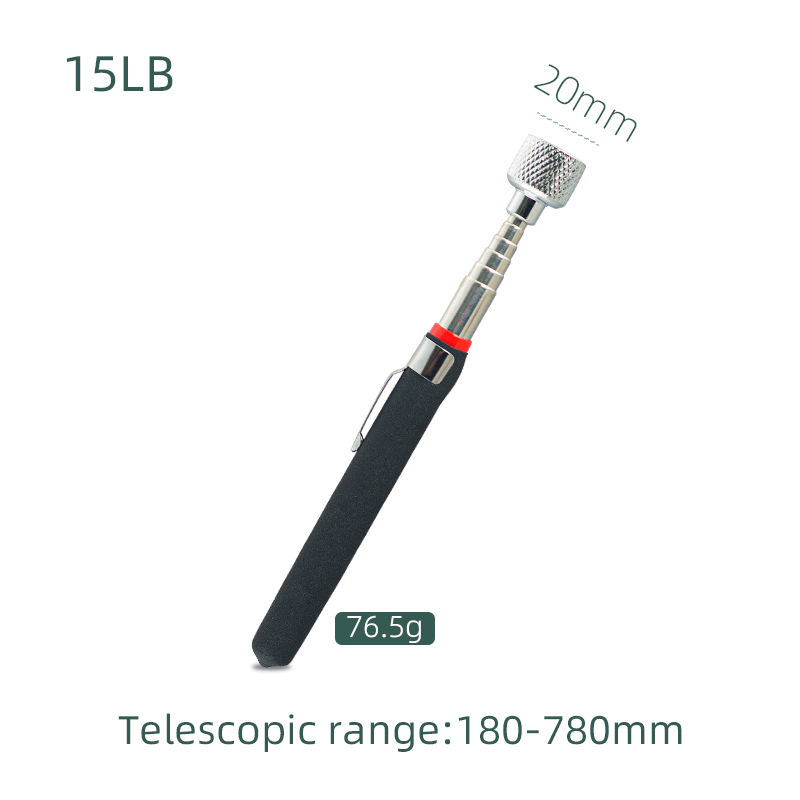 Recogida magnética de dimensión profunda Varilla de imán magnético Varilla de extensión telescópica Herramienta de reparación de automóviles Espejo cuadrado Espejo redondo Cabeza de linterna