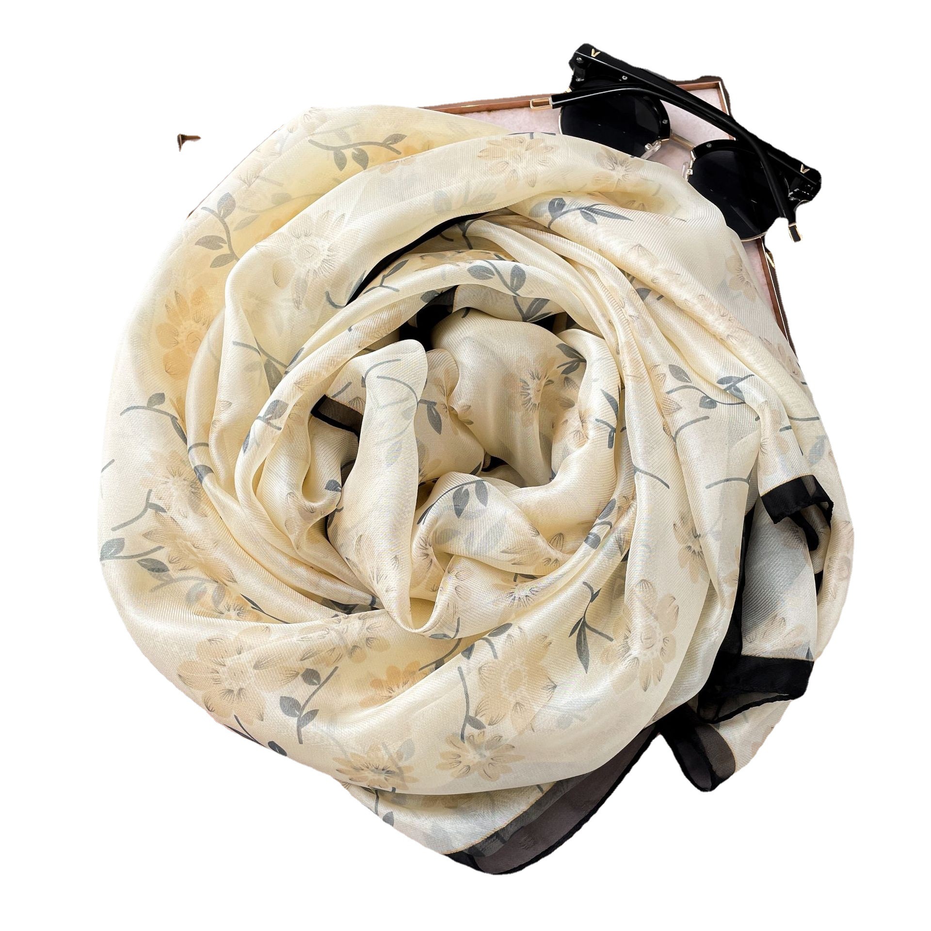 Chiffon Moda Primavera/Verão Temperamento Novo Cachecol Protetor Solar Cachecol Xale Ampliado Cachecol Feminino Férias Turismo Praia Cachecol_voghion.com