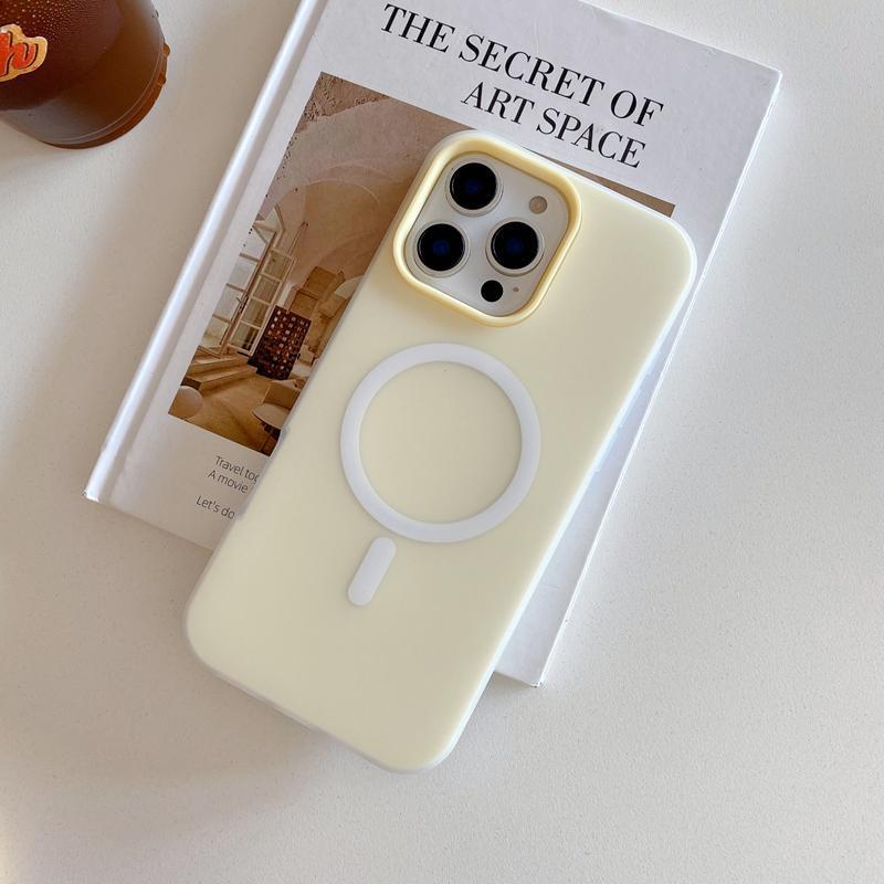 Piel exfoliante magnético IPhone16ProMax simple color sólido Apple 15pro funda para teléfono móvil adecuado para 12/13 suave