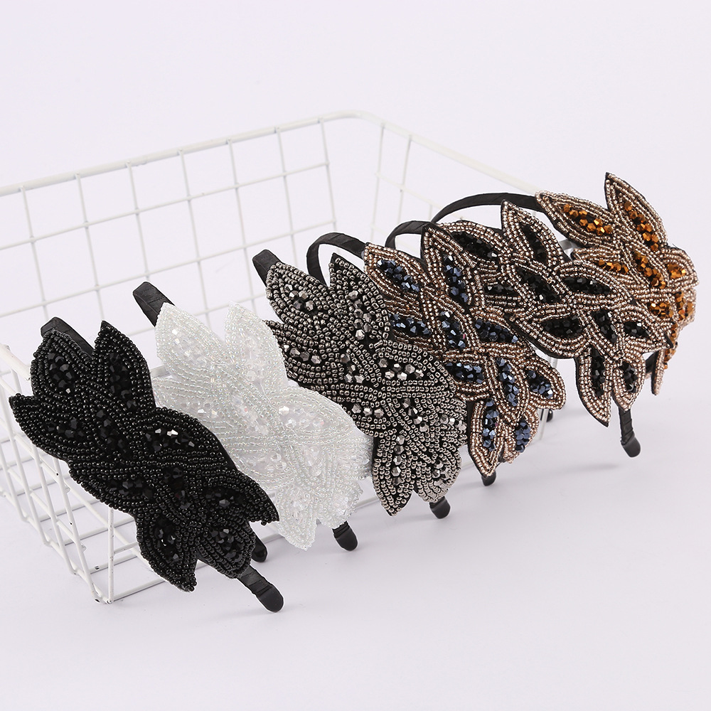 Accesorios para el cabello étnico bohemio elegante de moda lujo cristal hecho a mano con cuentas tocado banquete mascarada diadema