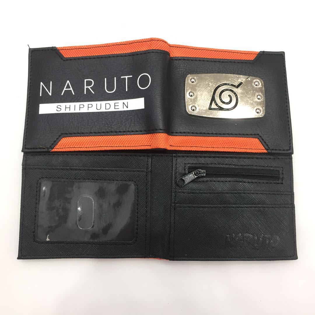 Naruto periferia billetera, Naruto Sasuke, cuatro generaciones de billetera roja, billetera corta, monedero de cambio de piel PU.