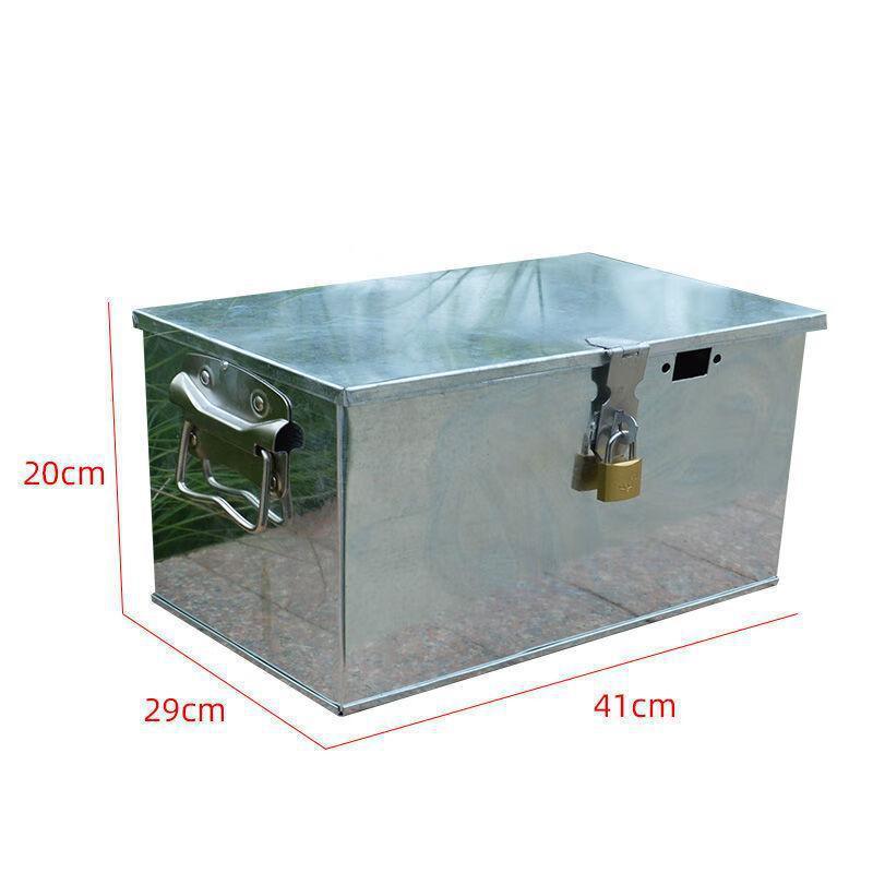 Caja de herramientas de hardware de chapa de hierro grande, placa galvanizada, caja de entrega con bloqueo, caja de almacenamiento para carpintería, caja de hierro de mano