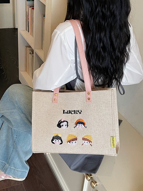 Bolsa de tela de gran capacidad para mujeres 2026 nuevo estilo de alta calidad para ir al trabajo, almuerzo de compras, bolsas de hombro y brazo