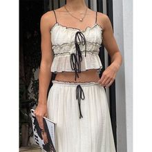 【20件包邮】泰国甜美吊带背心女时尚性感拼接系带气质百搭上衣