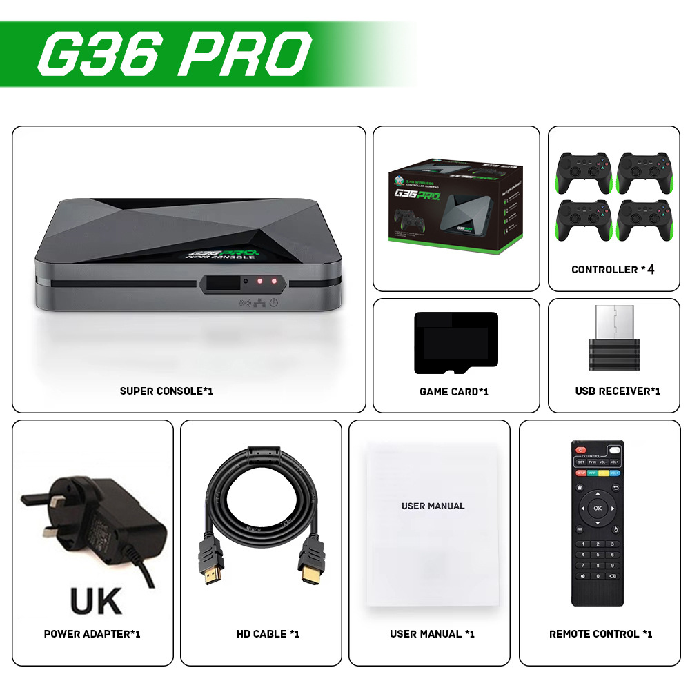 Cross-border G36 Pro Dual System Home Game Console TV Set-Top Box 4K HD Game Console Conectado TV