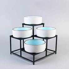 小博古架多宝阁简约日式铁艺紫砂壶架子小型桌面置物架展示架跨境