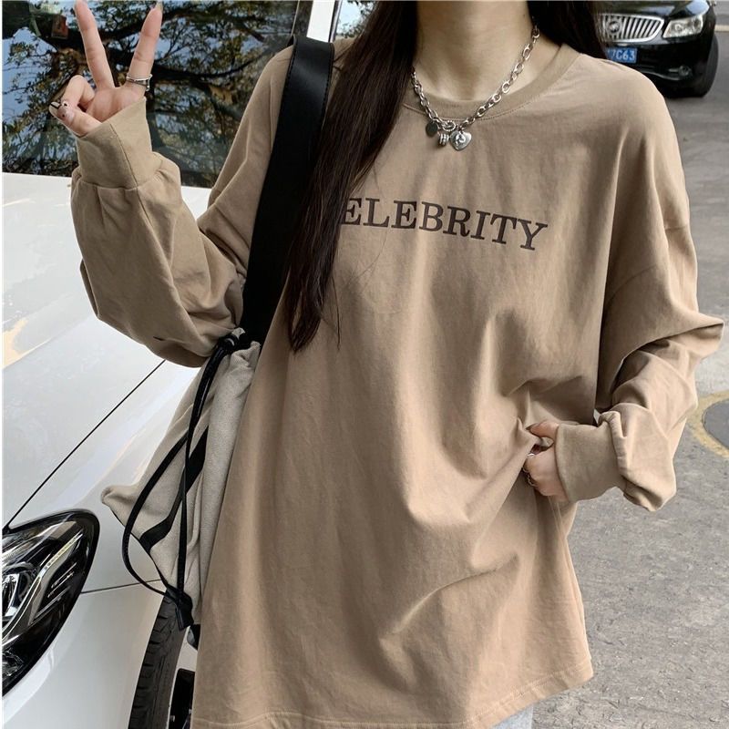 春秋新款时尚百搭打底衫斤胖大码女装宽松显瘦长袖恤上衣服|undefined