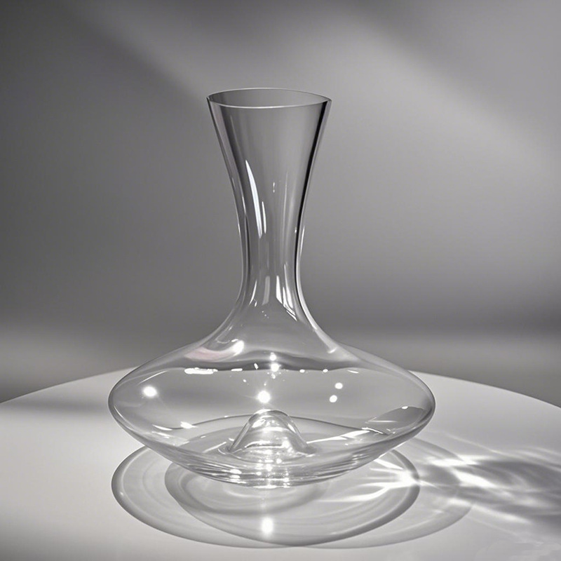 Decantador de Vino de Cristal Minimalista con Fondo Cóncavo para Vino Tinto