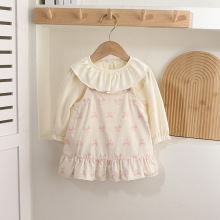 婴儿衣服秋装女宝宝背带裙套装婴幼儿一岁女孩连衣裙春秋季两件套