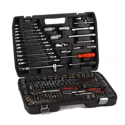 216-Piece Hardware Socket Ratchet Wrench Car Repair Tool Box Set Multifunctional Auto Repair Tools Wholesale (Mühərrik tənzimləmə alətləri) - 216pc-chrome-plated-auto-repair-tools