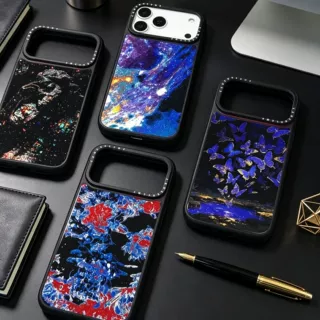 适用iPhone18 pro梦幻星空手机壳苹果17流光闪粉双色玻璃壳来图定