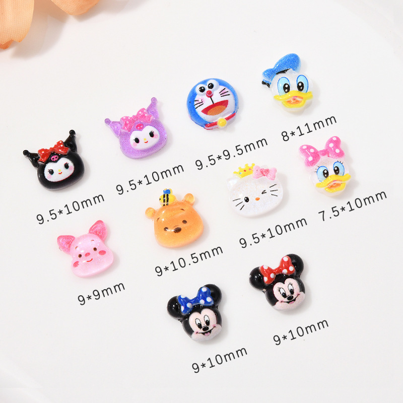 Resin Cartoon Nail Art Jewelry Kulomi Winnie Bear Kitty Cat Phone Shell Nail Sticker Decoration Resin Cartoon Nail Art Jewelry Kulomi Winnie Bear Kitty Cat Phone Shell Nail Sticker Decoration