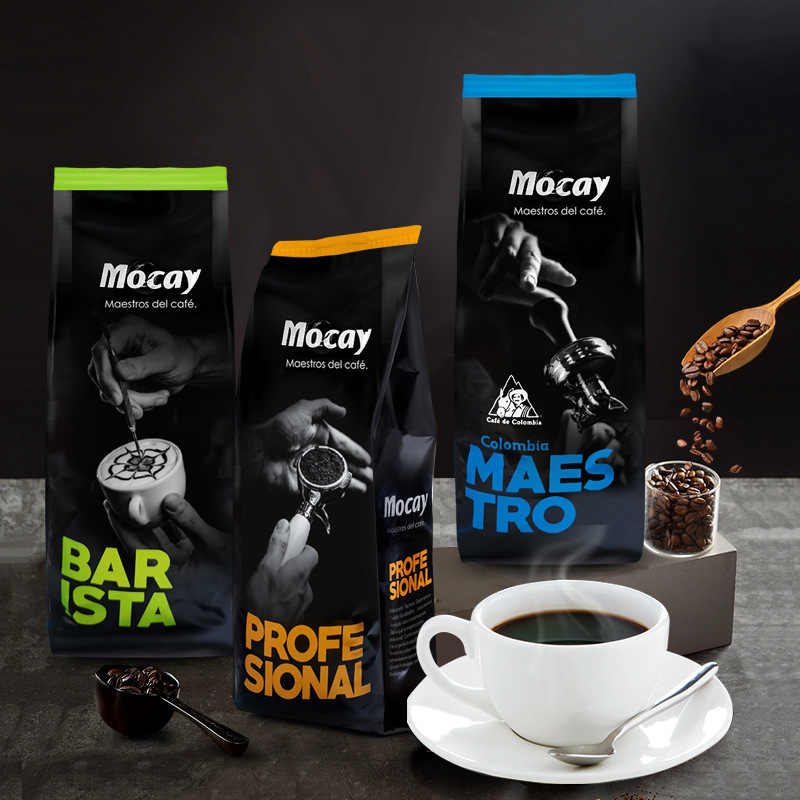 Spanish Imported Mocay Barista Series Italian Roasted Coffee Beans 1kg Large Bag Medium Roast