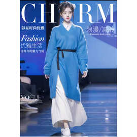 2025 冬季新款 ebay亚马逊热卖 新中式  国风汉服 拼接毛衣套装