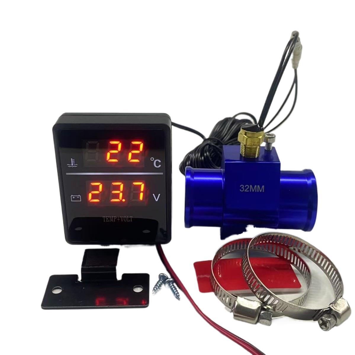 Modified Digital Circular Electronic Water Temperature Gauge 3m Wire Plug 12V24V Universal Suitable for Agricultural Machinery and Truck Water Temperature Gauge