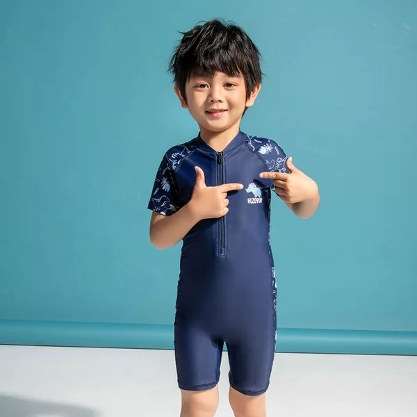 Children's Sunscreen Swimsuit Boys suit Swimming Body-size Small and Medium-sized Children's Cartoon Swimsuit Baby 2022 New
