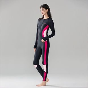 Korean version of one-piece diving suit long sleeve sports swimsuit sun protection conservative slim slim new wholesale swimsuit