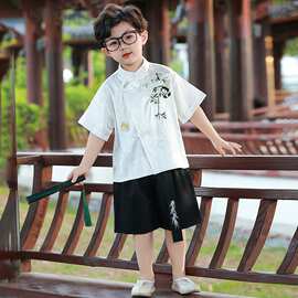男童汉服夏季儿童新中式唐装宝宝汉服2026新款中国风短袖套装夏装