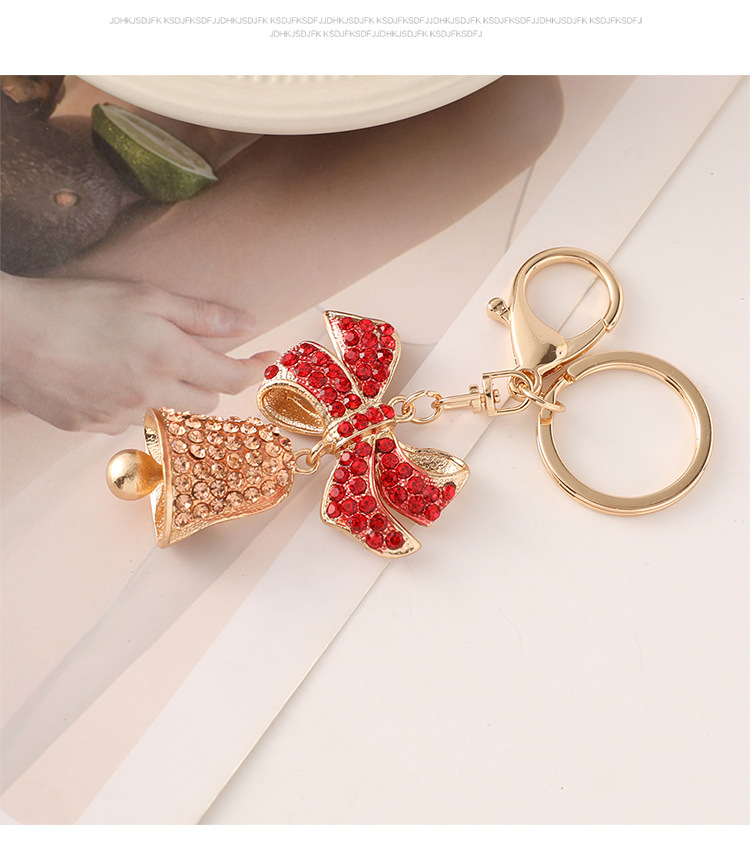 European Style Alloy Bell Christmas Unisex Bag Pendant Keychain display picture 5