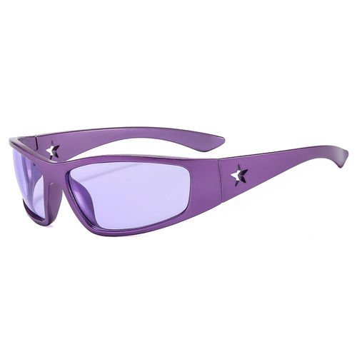 新款时尚欧美太阳眼镜 女y2k未来感朋克风运动风墨镜五角星太阳镜