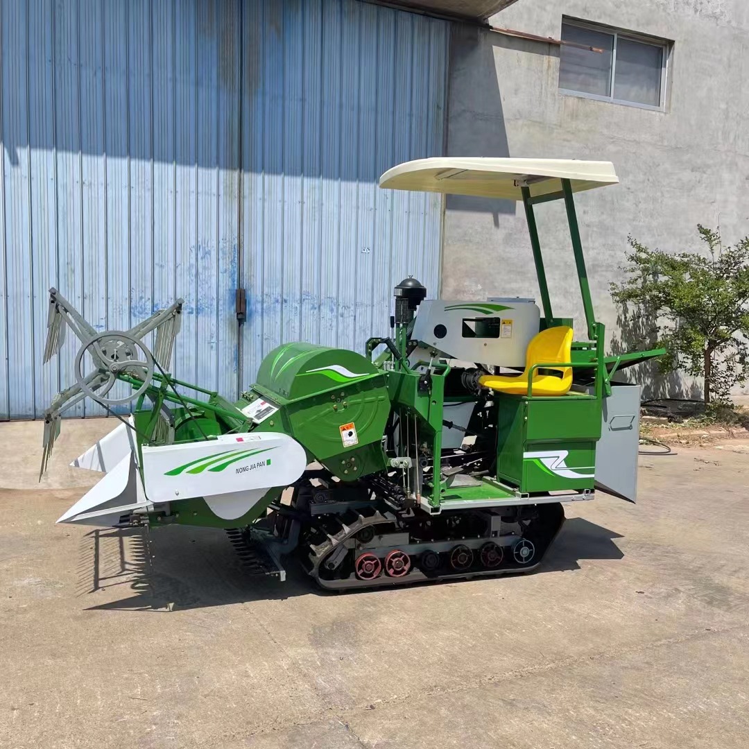 25马力履带稻谷收割机 水田水稻收割脱粒机 稻谷联合收割机视频