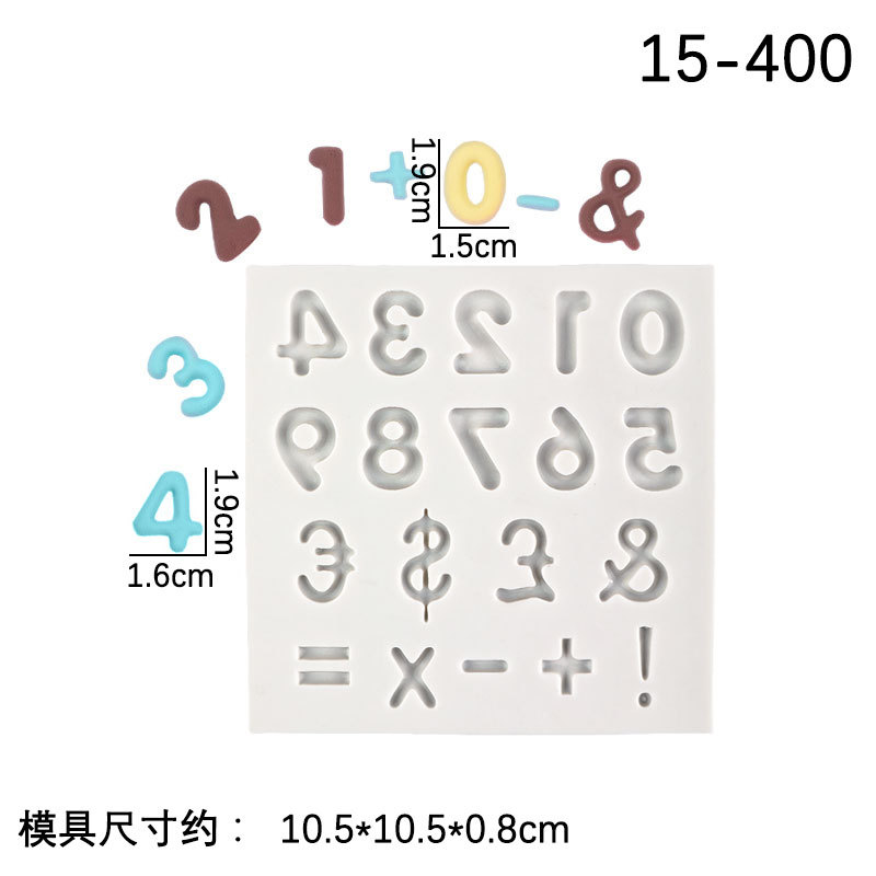 Adición de símbolos aritméticos digitales, resta, multiplicación y división modelado molde de silicona horneado creativo pastel de fondant chocolate molde decorativo