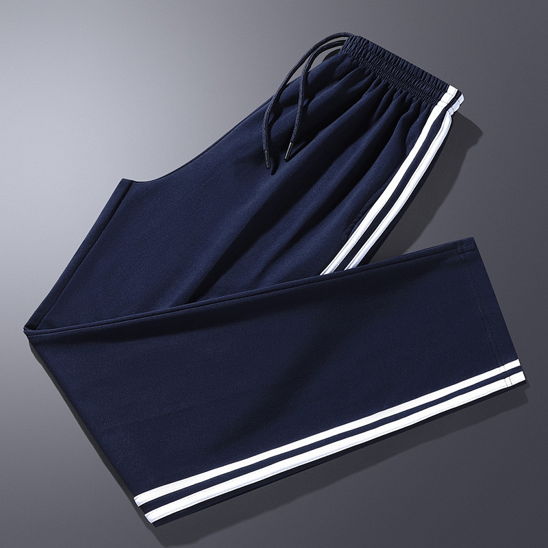School uniform pants navy blue Junior High School Primary School students one bar two bars men and women dark blue straight sports pants School uniform pants navy blue Junior High School Primary School students one bar two bars men and women dark blue straight sports pants