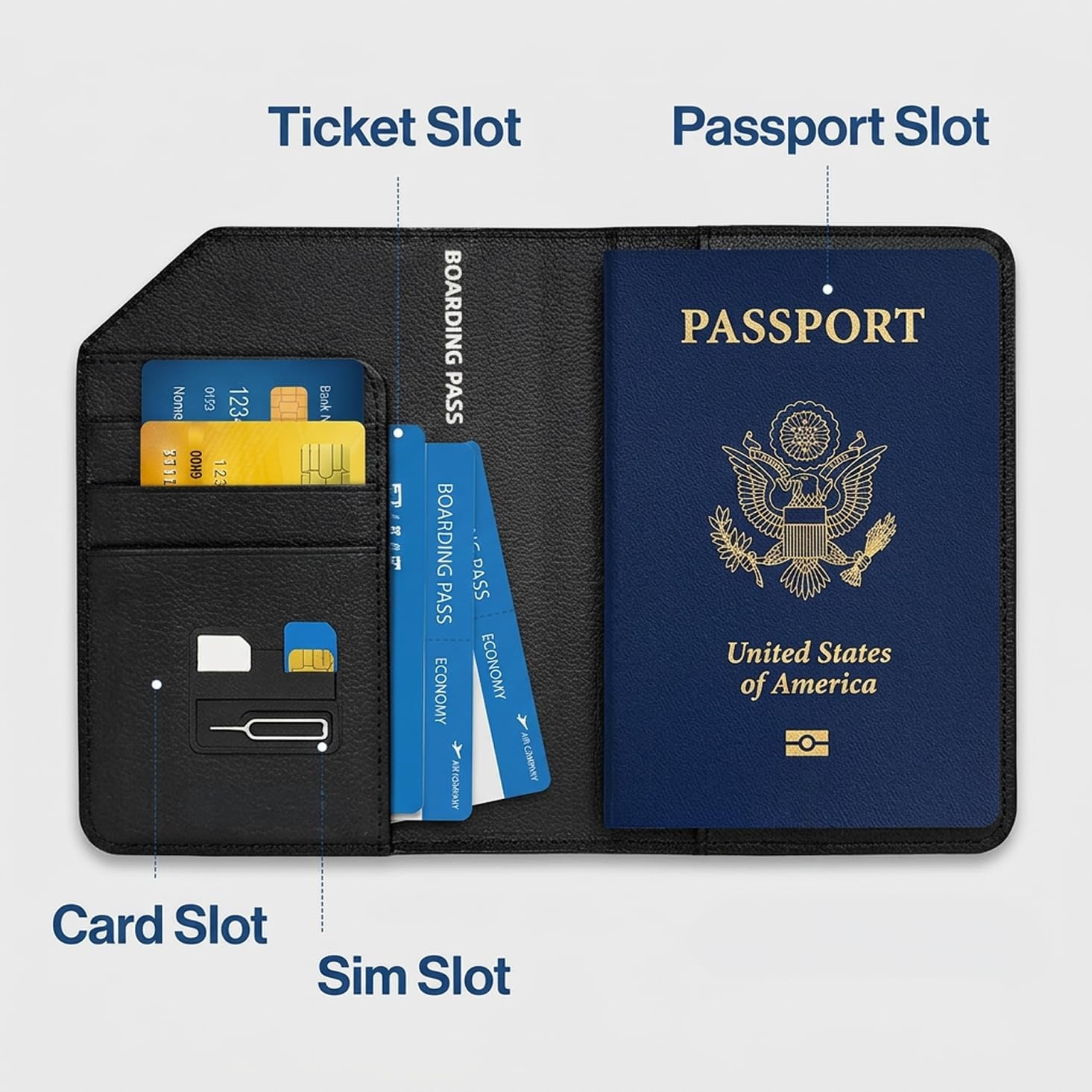 Passport wallet with Apple Find My location tracking