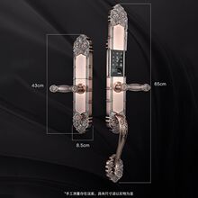 别墅大门指纹锁双开门密码锁欧式智能锁家用防盗门电子锁