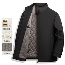 优质桑蚕丝冬季男士立领短款棉衣外套商务通勤纯色百搭棉服棉袄男